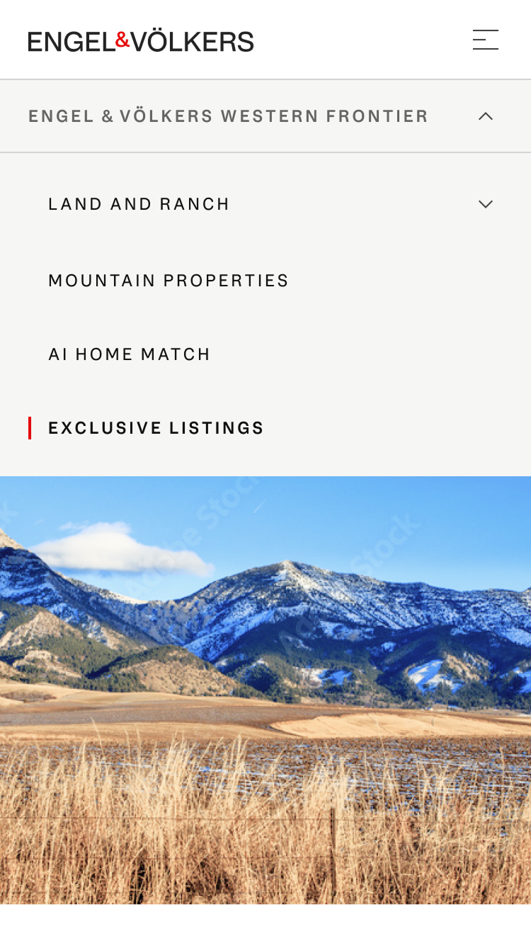 Secondary navigation — mobile
